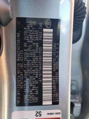 4T1G11AK4PU801725 - 2023 TOYOTA CAMRY SE NIGHT SHADE SILVER photo 12