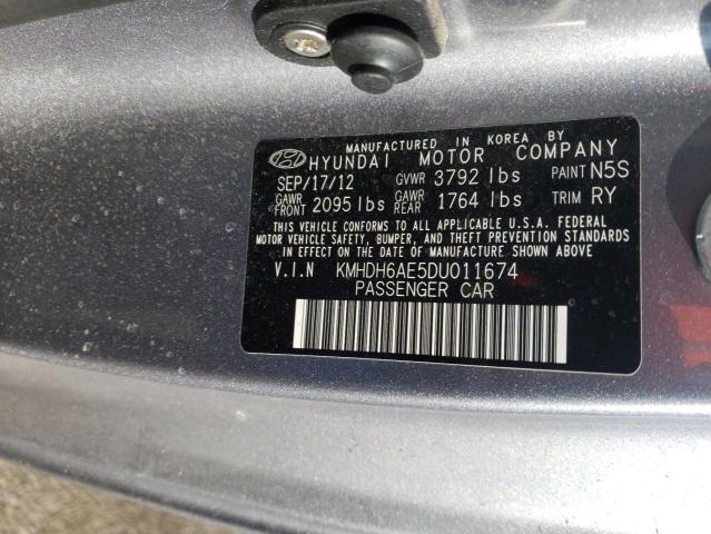 KMHDH6AE5DU011674 - 2013 HYUNDAI ELANTRA CO GS GRAY photo 12