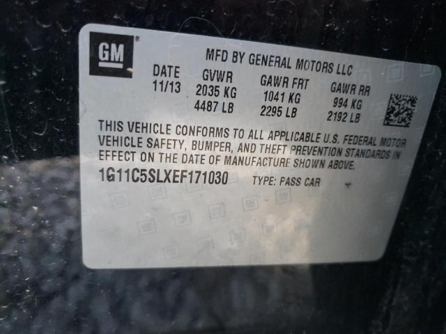 1G11C5SLXEF171030 - 2014 CHEVROLET MALIBU 1LT BLACK photo 12