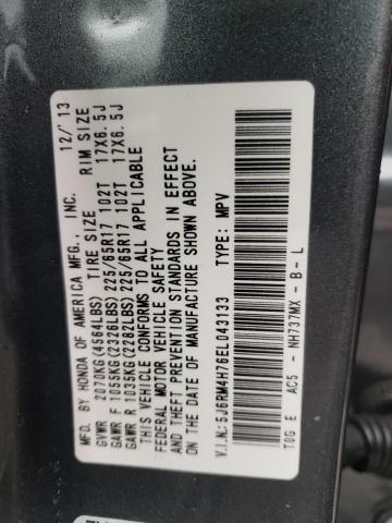 5J6RM4H76EL043133 - 2014 HONDA CR-V EXL GRAY photo 13