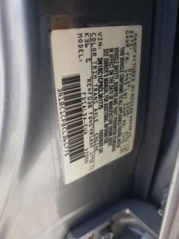 3N1BC1CP8CL361775 - 2012 NISSAN VERSA S SILVER photo 12