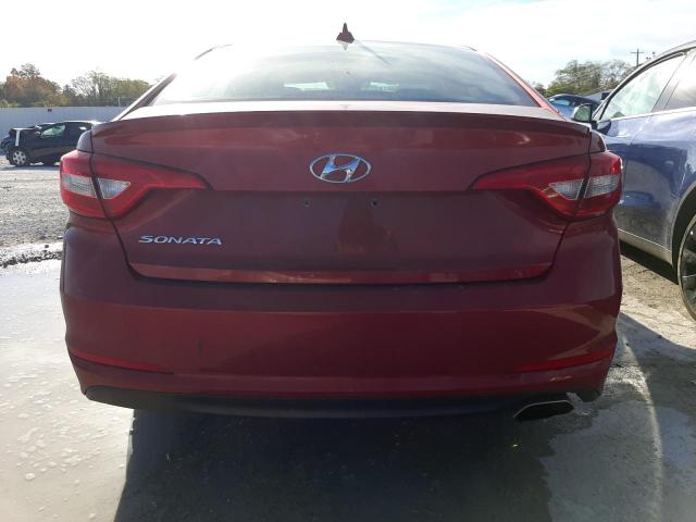 5NPE24AF7HH504392 - 2017 HYUNDAI SONATA SE RED photo 6