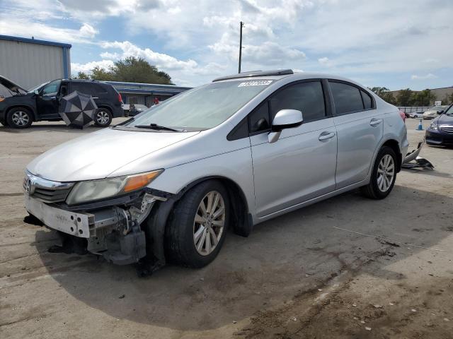 19XFB2F91CE029654 - 2012 HONDA CIVIC EXL SILVER photo 1