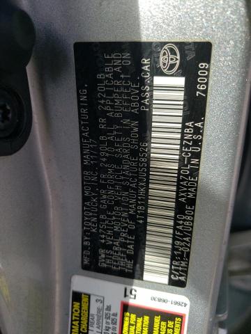 4T1B11HKXJU558526 - 2018 TOYOTA CAMRY L SILVER photo 12