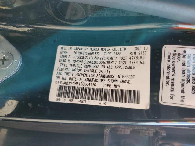 JHLRE3H51BC004170 - 2011 HONDA CR-V EX BLACK photo 12