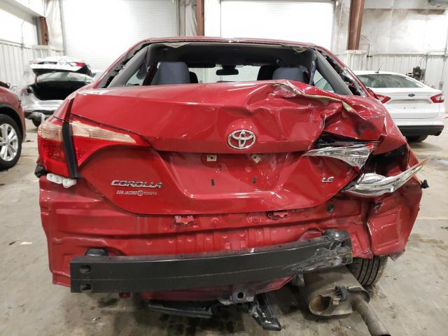 2T1BURHE9KC202300 - 2019 TOYOTA COROLLA L RED photo 6