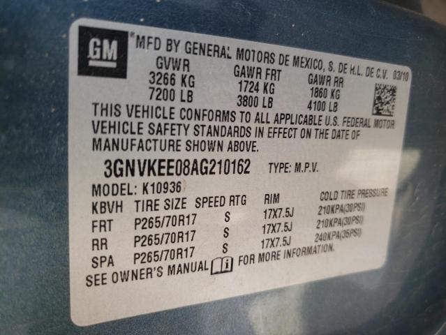 3GNVKEE08AG210162 - 2010 CHEVROLET AVALANCHE LS BLUE photo 13