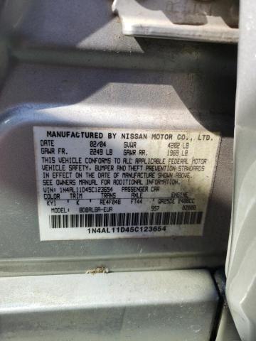 1N4AL11D45C123654 - 2005 NISSAN ALTIMA S SILVER photo 12