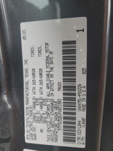 5TFMC5DB1PX031583 - 2023 TOYOTA TUNDRA CREWMAX PLATINUM Grau Foto 12