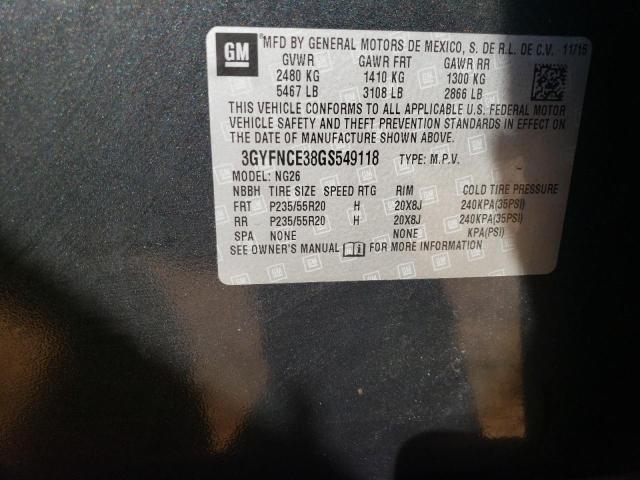 3GYFNCE38GS549118 - 2016 CADILLAC SRX PERFORMANCE COLLECTION Сұр фото 13