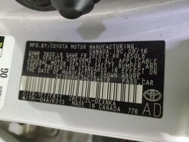 2T1BURHE3HC754478 - 2017 TOYOTA COROLLA L SILVER photo 13