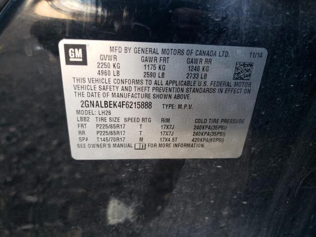 2GNALBEK4F6215888 - 2015 CHEVROLET EQUINOX LT BLACK photo 13