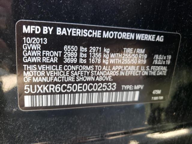 5UXKR6C50E0C02533 - 2014 BMW X5 XDRIVE50I BLACK photo 13