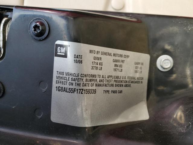 1G8AL55F17Z159339 - 2007 SATURN ION LEVEL 3 MAROON photo 12