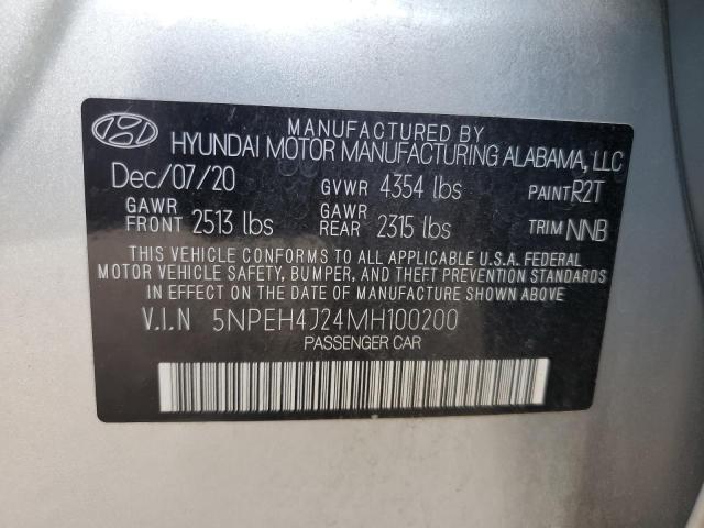 5NPEH4J24MH100200 - 2021 HYUNDAI SONATA LIMITED SILVER photo 12