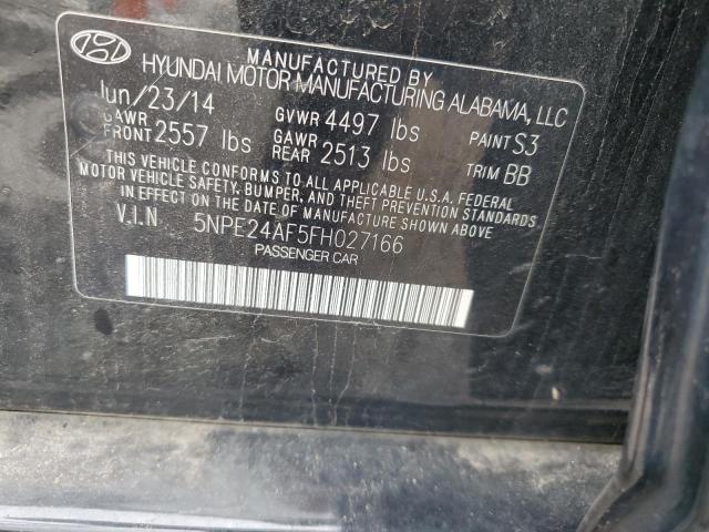 5NPE24AF5FH027166 - 2015 HYUNDAI SONATA SE BLACK photo 13