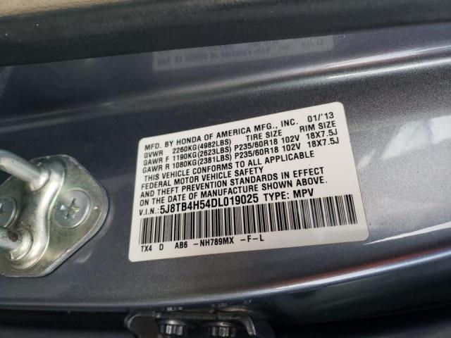 5J8TB4H54DL019025 - 2013 ACURA RDX TECHNOLOGY GRAY photo 13