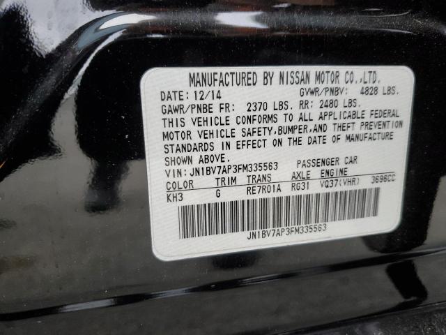 JN1BV7AP3FM335563 - 2015 INFINITI Q50 BASE BLACK photo 12