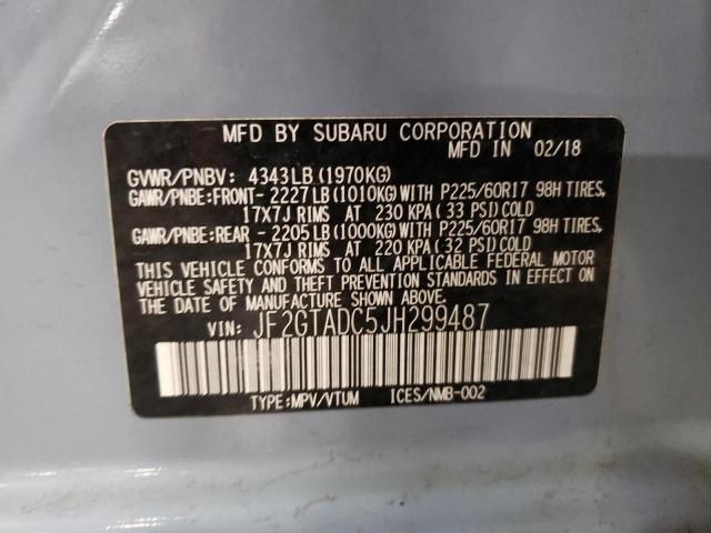 JF2GTADC5JH299487 - 2018 SUBARU CROSSTREK PREMIUM 蓝色 照片 12