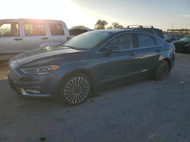 3FA6P0RU4JR128616 - 2018 FORD FUSION TITANIUM/PLATINUM HEV BLUE photo 1