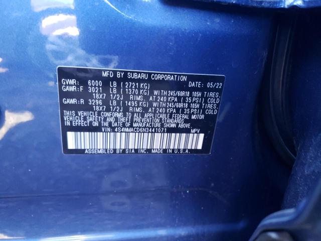 4S4WMACD6N3441071 - 2022 SUBARU ASCENT PREMIUM BLUE photo 14