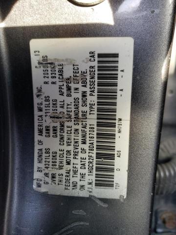 1HGCR2F78DA167081 - 2013 HONDA ACCORD EX GRAY photo 12