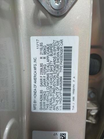 1HGCV1F19JA052664 - 2018 HONDA ACCORD LX GOLD photo 13