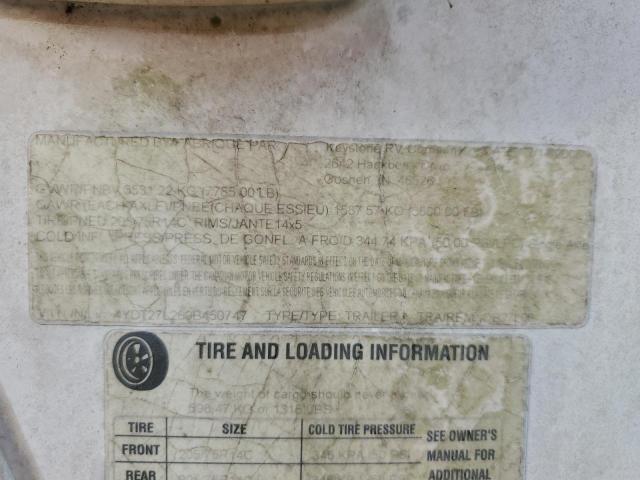 4YDT27L269B450747 - 2009 KEYSTONE OUTBACK WHITE photo 10