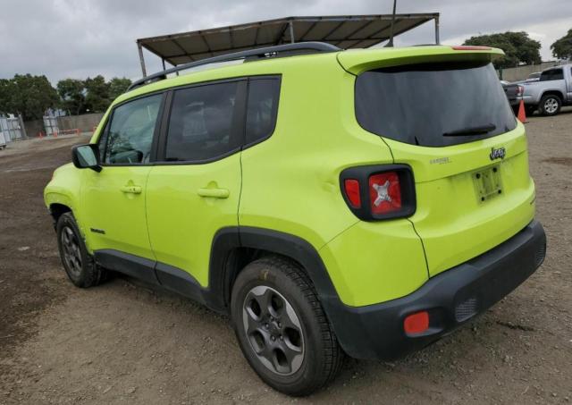 ZACCJAAB5HPF14349 - 2017 JEEP RENEGADE SPORT GREEN photo 2