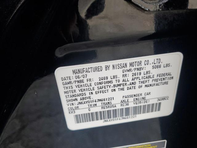 JNKAY01F47M461221 - 2007 INFINITI M35 BASE BLACK photo 13