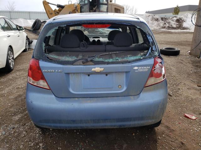 KL1TD62635B403379 - 2005 CHEVROLET AVEO BASE BLUE photo 6