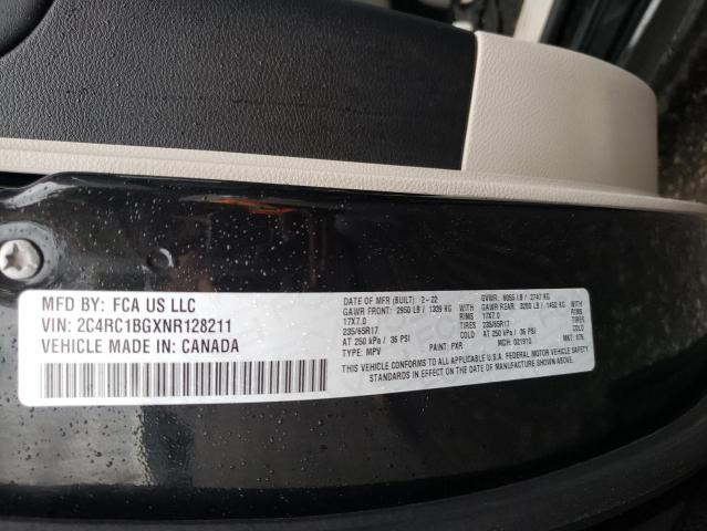 2C4RC1BGXNR128211 - 2022 CHRYSLER PACIFICA TOURING L შავი ფოტო 13