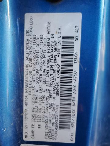 5TEUU42NX6Z317301 - 2006 TOYOTA TACOMA ACCESS CAB ლურჯი ფოტო 12