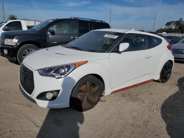 KMHTC6AE5EU194683 - 2014 HYUNDAI VELOSTER TURBO WHITE photo 1