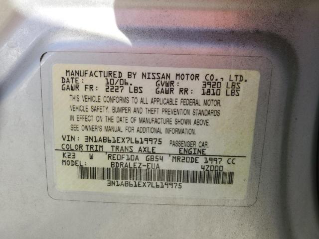 3N1AB61EX7L619975 - 2007 NISSAN SENTRA 2.0 SILVER photo 12