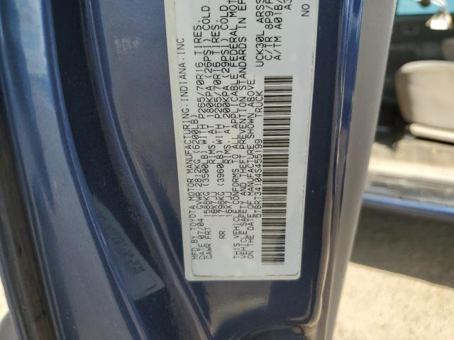5TBRT34104S455199 - 2004 TOYOTA TUNDRA ACCESS CAB SR5 BLUE photo 12