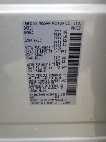 5N1DR2MM3KC646159 - 2019 NISSAN PATHFINDER S SILVER photo 14