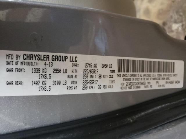 2C4RDGCGXDR750059 - 2013 DODGE GRAND CARA SXT SILVER photo 13