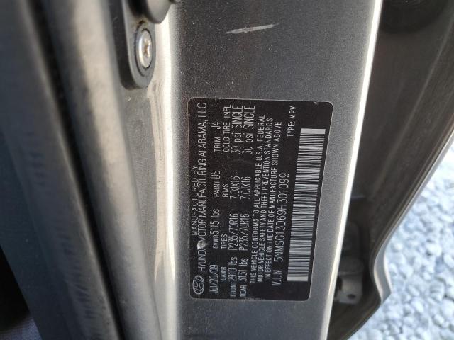 5NMSG13D69H301099 - 2009 HYUNDAI SANTA FE GLS GRAY photo 13