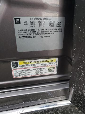 1G1ZC5E19BF347591 - 2011 CHEVROLET MALIBU 1LT Қоңыр фото 12