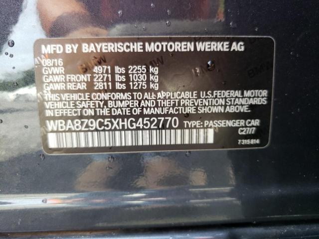 WBA8Z9C5XHG452770 - 2017 BMW 330 XIGT GRAY photo 13