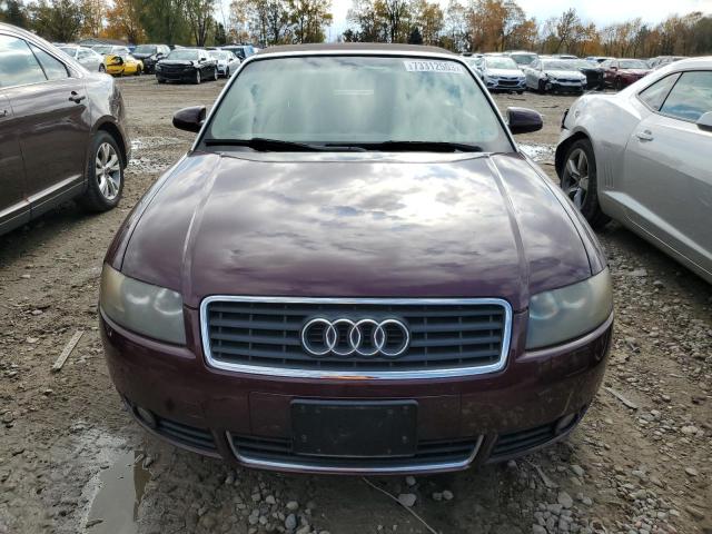 WAUAC48H04K018874 - 2004 AUDI A4 1.8 CABRIOLET MAROON photo 5