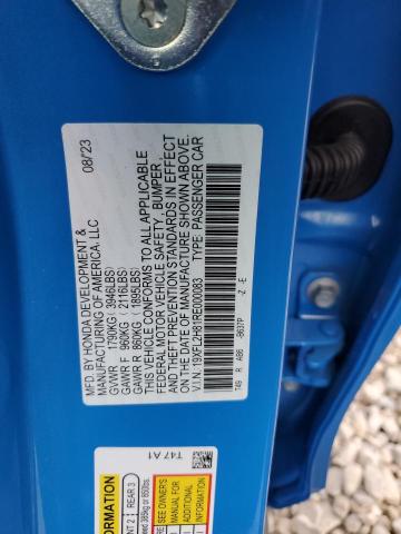 19XFL2H81RE000083 - 2024 HONDA CIVIC SPORT 蓝色 照片 13