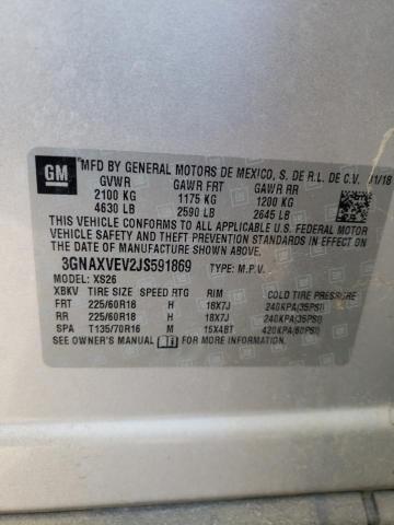 3GNAXVEV2JS591869 - 2018 CHEVROLET EQUINOX PREMIER SILVER photo 13