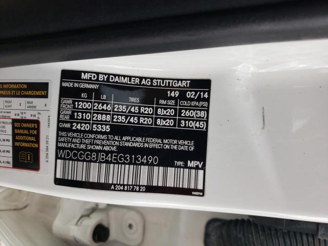 WDCGG8JB4EG313490 - 2014 MERCEDES-BENZ GLK 350 4MATIC WHITE photo 13