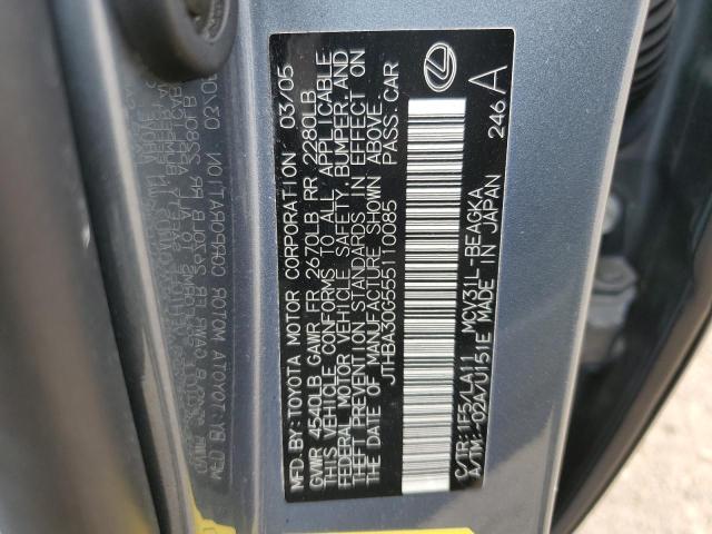 JTHBA30G555110085 - 2005 LEXUS ES 330 BLUE photo 12