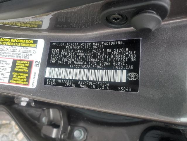 4T1S31AK2PU618683 - 2023 TOYOTA CAMRY SE NIGHT SHADE GRAY photo 12