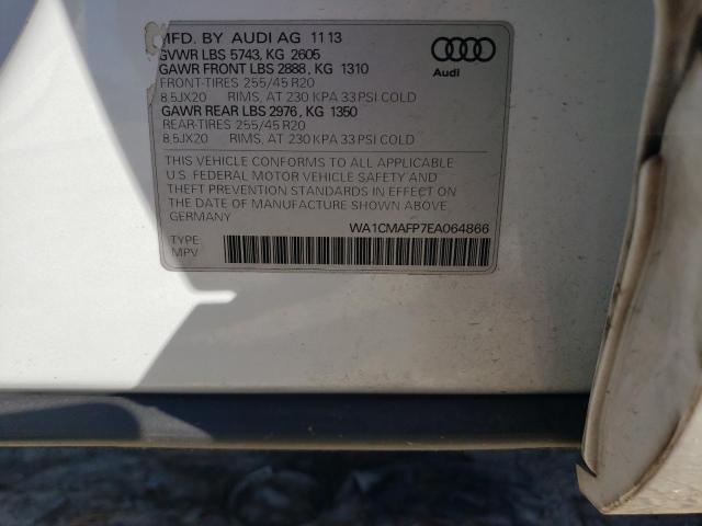 WA1CMAFP7EA064866 - 2014 AUDI Q5 TDI PREMIUM PLUS WHITE photo 13