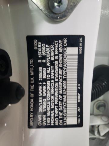 SHHFK7H84LU214999 - 2020 HONDA CIVIC EXL Ağ foto 12