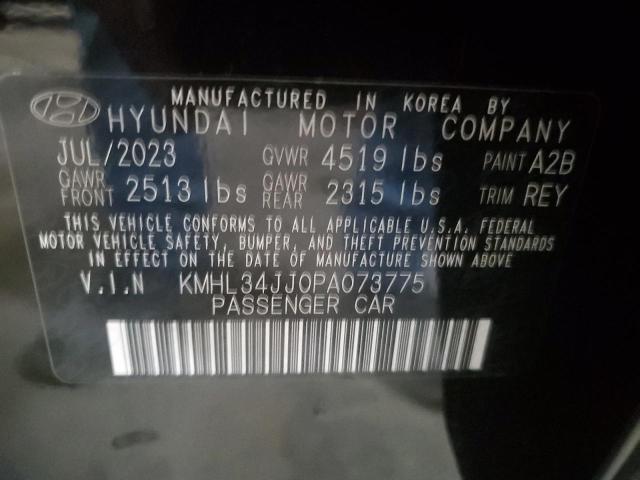 KMHL34JJ0PA073775 - 2023 HYUNDAI SONATA HYBRID BLACK photo 12